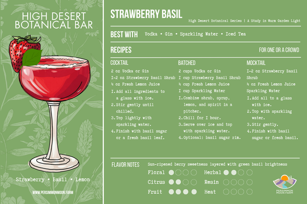 Strawberry Basil Cocktail & Mocktail Recipe | High Desert Botanical Bar